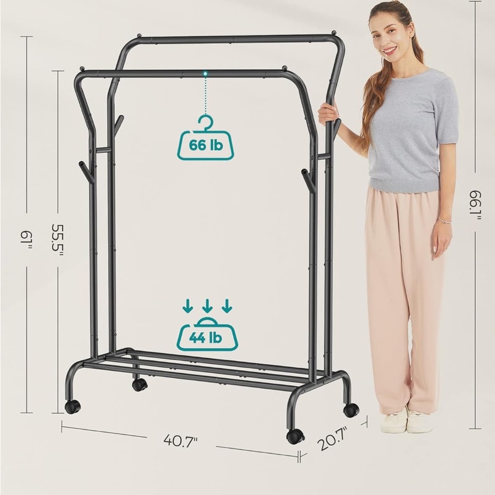 New inbox double rod clothes, closet